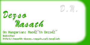 dezso masath business card